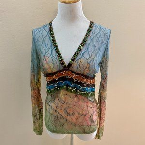 Love amour Embellished sheer top